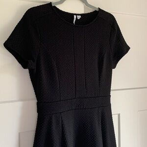 black fit and flare dress uk Black Crepe Belted Fit and Flare Dress 10